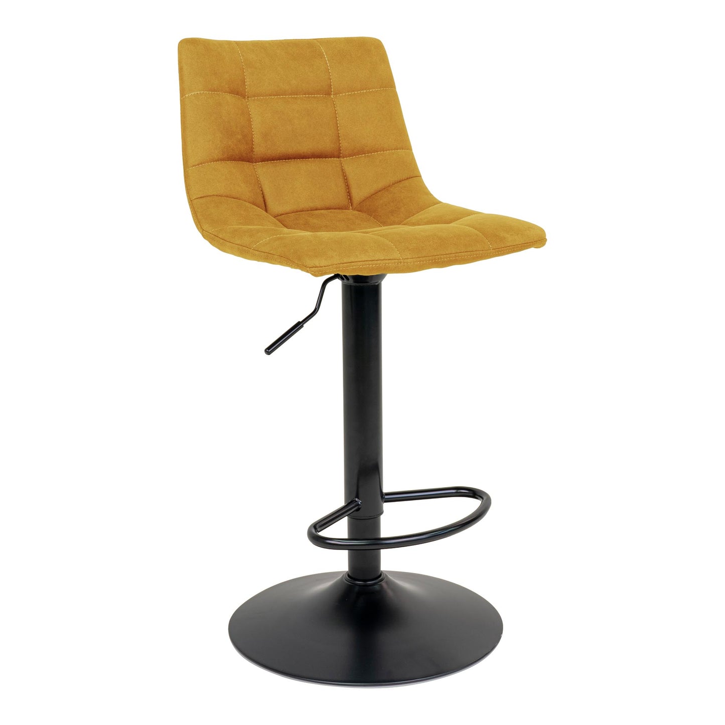 Middelfart Bar Chair - Barstoel in mosterdgeel met zwarte poten - set van 2-Stoel-House Nordic-middelfart-bar-chair-bar-chair-in-mustard-yellow-with-black-legs-1-barstoel, hoge stoel, MIN2, stoel-Barstoel in mosterdgeel met zwarte poten Materiaal Polyester fluweel, staal Kleur Mosterd Geel-5713917009404-1001303-Cerasus Homestyle