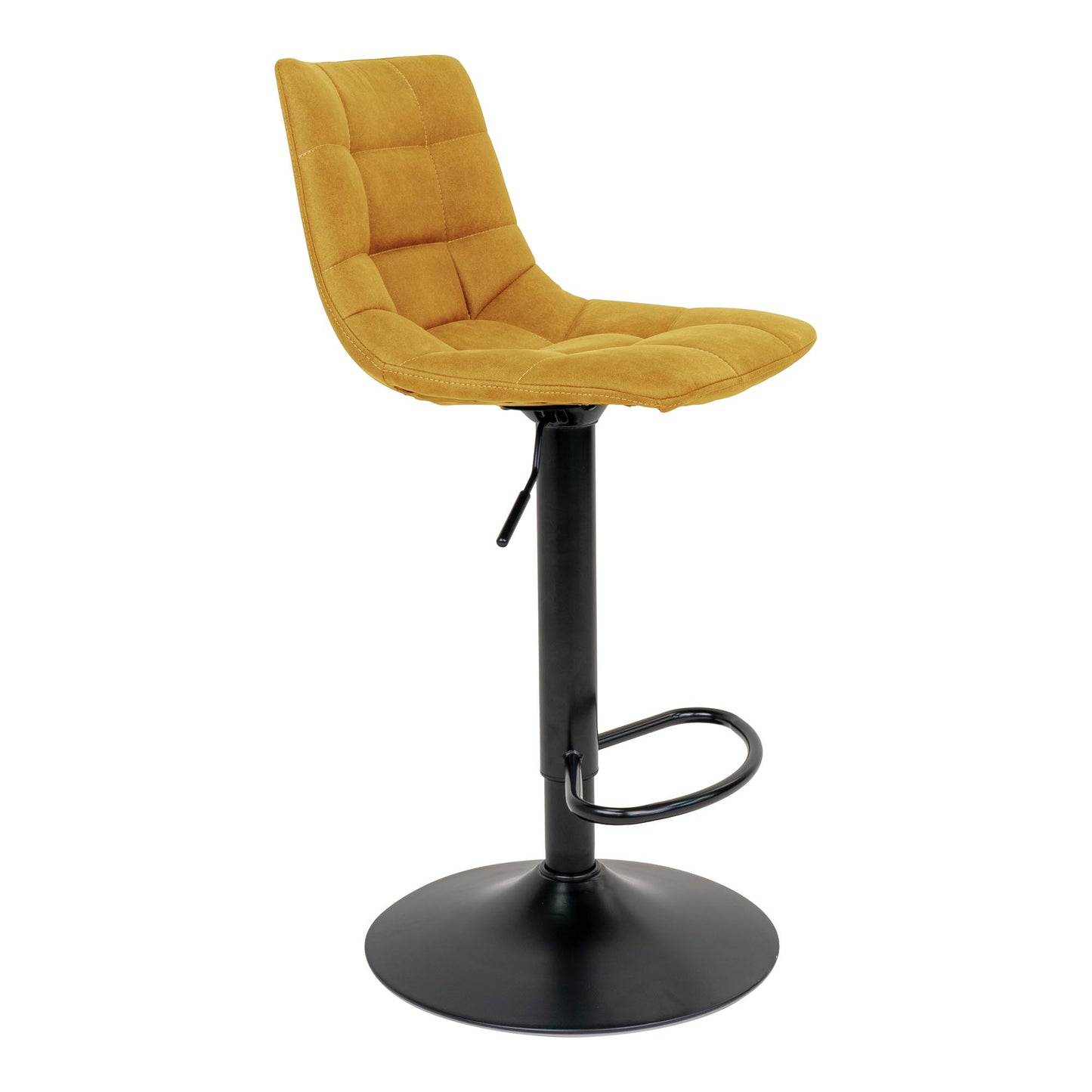 Middelfart Bar Chair - Barstoel in mosterdgeel met zwarte poten - set van 2-Stoel-House Nordic-middelfart-bar-chair-bar-chair-in-mustard-yellow-with-black-legs-4-barstoel, hoge stoel, MIN2, stoel-Barstoel in mosterdgeel met zwarte poten Materiaal Polyester fluweel, staal Kleur Mosterd Geel-5713917009404-1001303-Cerasus Homestyle
