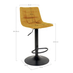 Middelfart Bar Chair - Barstoel in mosterdgeel met zwarte poten - set van 2-Stoel-House Nordic-middelfart-bar-chair-bar-chair-in-mustard-yellow-with-black-legs-6-barstoel, hoge stoel, MIN2, stoel-Barstoel in mosterdgeel met zwarte poten Materiaal Polyester fluweel, staal Kleur Mosterd Geel-5713917009404-1001303-Cerasus Homestyle