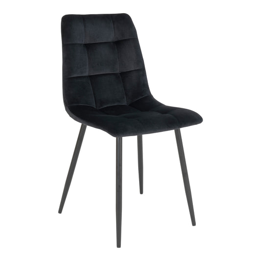 Middelfart Dining Chair - Stoel in zwart fluweel met zwarte poten - set van 2-Stoel-House Nordic-middelfart-dining-chair-chair-in-black-velvet-with-black-legs-hn1207-1-eetkamerstoel, keuken, MIN2, stoel, Woonkamer-Stoel van zwart fluweel met zwarte poten\nHN1207 Materiaal Polyester fluweel, staal Kleur Zwart-5713917016785-1001196-Cerasus Homestyle