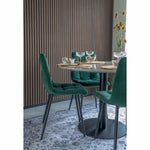 Middelfart Dining Chair - Stoel in donkergroen velours met zwarte poten - set van 2-Stoel-House Nordic-middelfart-dining-chair-chair-in-dark-green-velvet-with-black-legs-8-eetkamerstoel, keuken, MIN2, stoel, Woonkamer-Stoel in donkergroen fluweel met zwarte poten Materiaal Polyester fluweel, staal Kleur Donkergroen-5713917007516-1001195-Cerasus Homestyle