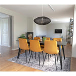 Middelfart Dining Chair - Stoel in mosterdgeel fluweel met zwarte poten - set van 2-Stoel-House Nordic-middelfart-dining-chair-chair-in-mustard-yellow-velvet-with-black-legs-hn1004-11-eetkamerstoel, keuken, MIN2, stoel, Woonkamer-Stoel van mosterdgeel fluweel met zwarte poten\nHN1004 Materiaal Polyester fluweel, staal Kleur Mosterd Geel-5713917002894-1001193-Cerasus Homestyle