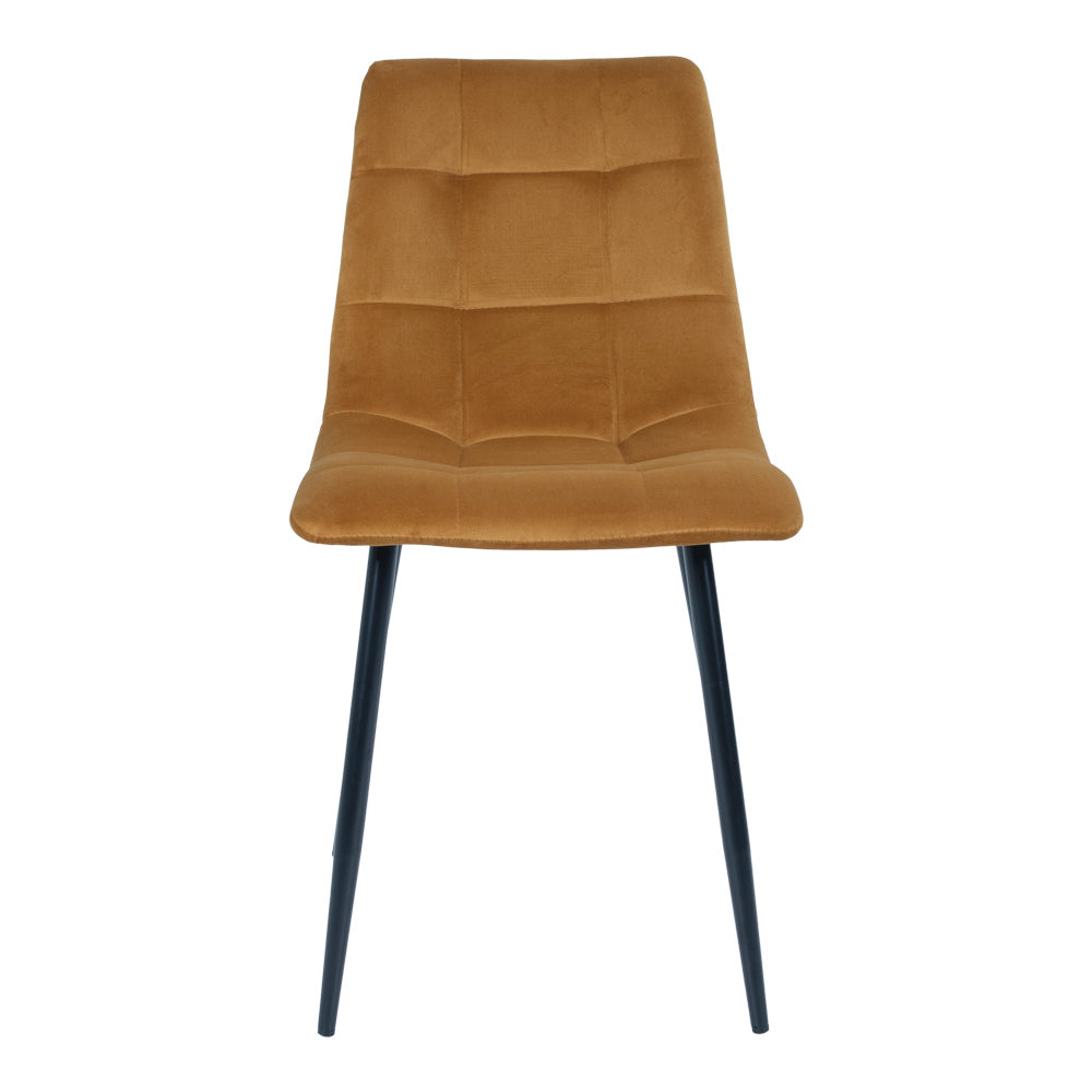 Middelfart Dining Chair - Stoel in mosterdgeel fluweel met zwarte poten - set van 2-Stoel-House Nordic-middelfart-dining-chair-chair-in-mustard-yellow-velvet-with-black-legs-hn1004-3-eetkamerstoel, keuken, MIN2, stoel, Woonkamer-Stoel van mosterdgeel fluweel met zwarte poten\nHN1004 Materiaal Polyester fluweel, staal Kleur Mosterd Geel-5713917002894-1001193-Cerasus Homestyle