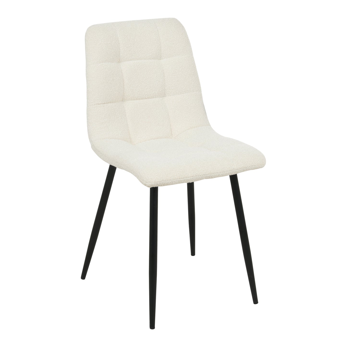 Middelfart Dining Chair - Eetkamerstoel in bouclé, wit HN1232 - set van 2-Stoel-House Nordic-middelfart-dining-chair-dining-chair-in-boucle-white-with-black-legs-hn1232-set-of-2-1-eetkamerstoel, keuken, stoel-Eetkamerstoel in bouclé, wit met zwarte poten, HN1232 Materiaal Polyester, staal Kleur Wit-5713917027170-1001197-Cerasus Homestyle