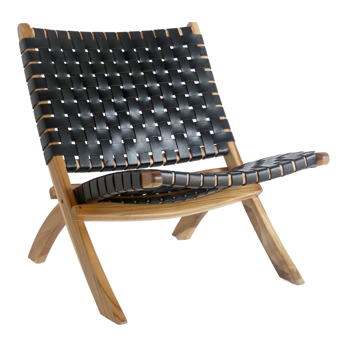 Perugia Klapstoel - Klapstoel met zwart leer-Stoel-House Nordic-perugia-folding-chair-folding-chair-with-black-leather-1-stoel-Klapstoel met zwart leer Materiaal Teakhout, Leer Kleur Zwart-5713917010547-1101295-Cerasus Homestyle