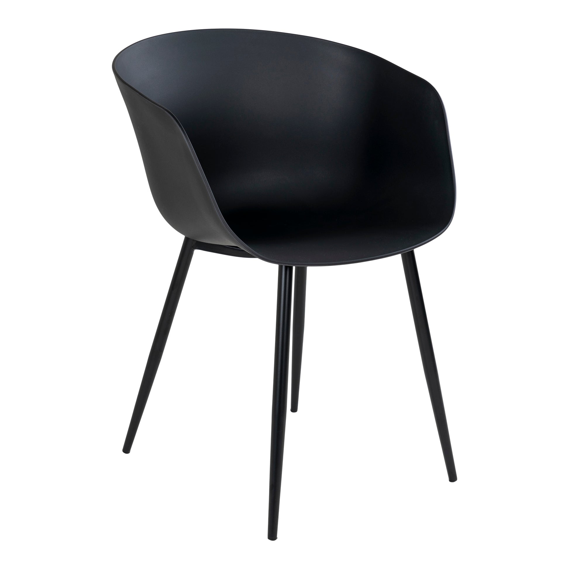 Roda Tafelstoel - Zwart - set van 2-Stoel-House Nordic-roda-dining-chair-chair-in-black-with-black-legs-1-buiten, eetkamerstoel, keuken, MIN2, stoel, Woonkamer-Materiaal polypropyleen, staal Kleur Zwart-5713917003914-7001125-Cerasus Homestyle