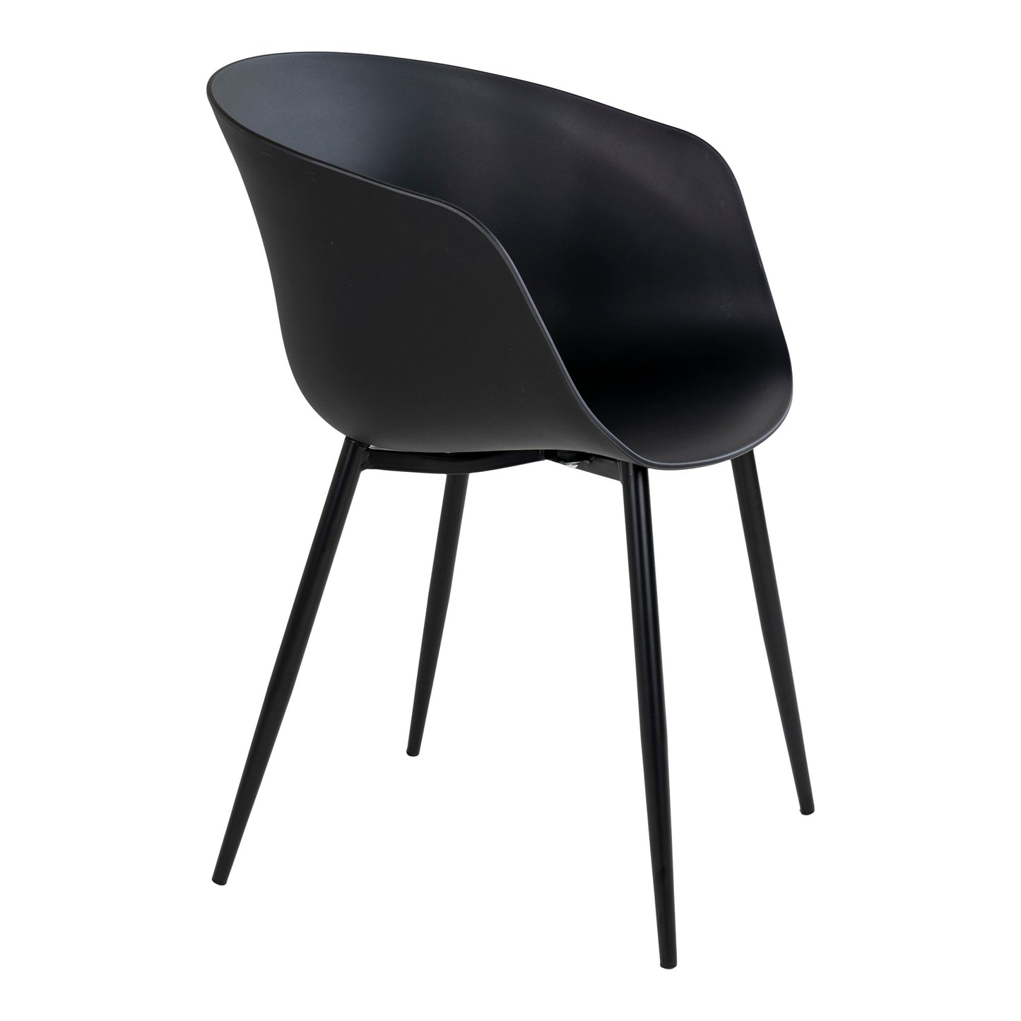 Roda Tafelstoel - Zwart - set van 2-Stoel-House Nordic-roda-dining-chair-chair-in-black-with-black-legs-4-buiten, eetkamerstoel, keuken, MIN2, stoel, Woonkamer-Materiaal polypropyleen, staal Kleur Zwart-5713917003914-7001125-Cerasus Homestyle