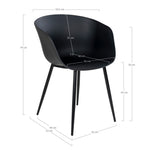 Roda Tafelstoel - Zwart - set van 2-Stoel-House Nordic-roda-dining-chair-chair-in-black-with-black-legs-6-buiten, eetkamerstoel, keuken, MIN2, stoel, Woonkamer-Materiaal polypropyleen, staal Kleur Zwart-5713917003914-7001125-Cerasus Homestyle