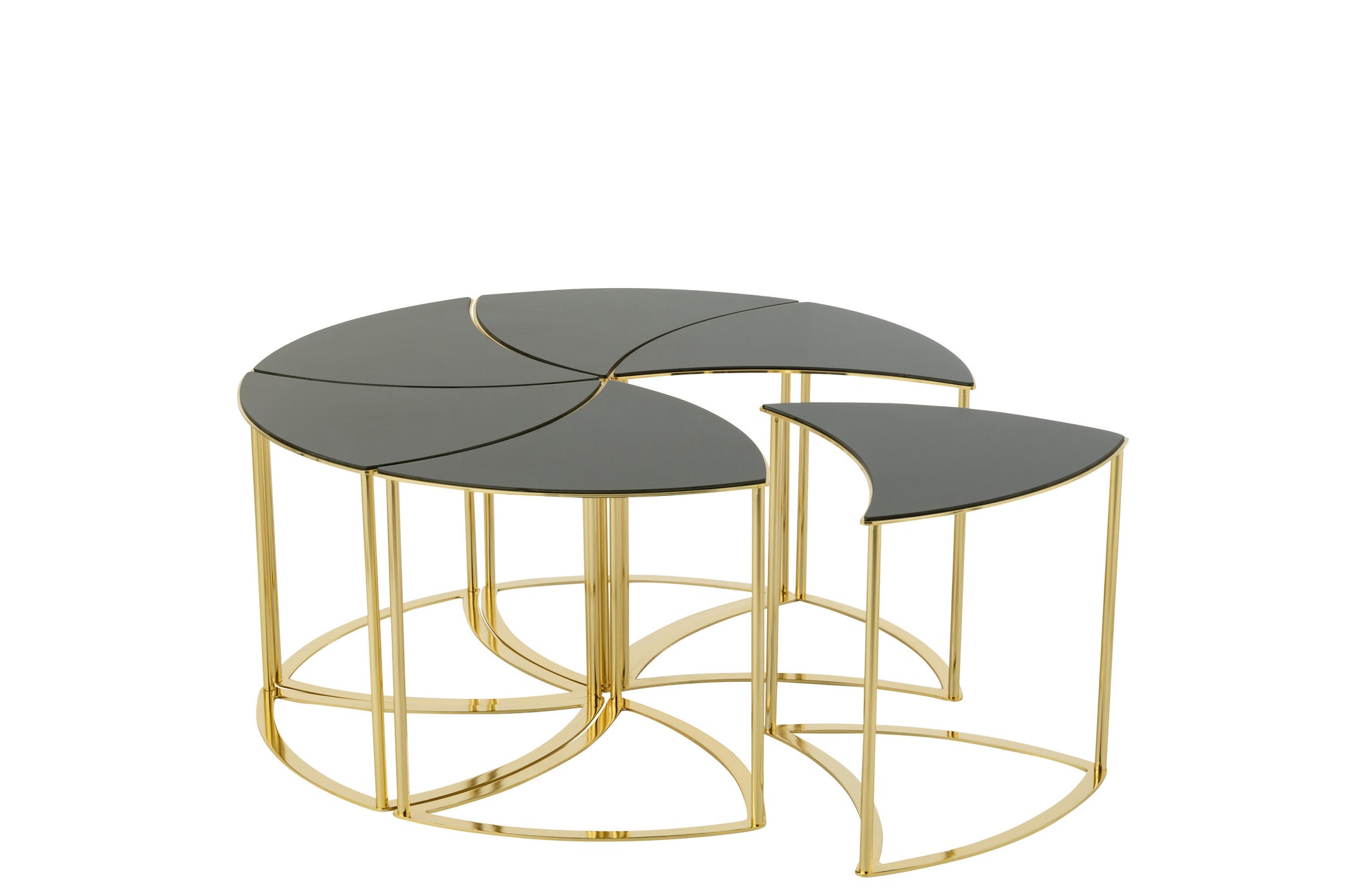 J-Line 6 Tornado Tafels Metaal/Glas Goud-Tafel-J-Line-s-6-tafels-tornado-goud-met-gl-2-kleine tafel, Tafel-Breedte 100 Hoogte 48 Lengte 100 Gewicht 27,36 kg Verzameling WINTER 2023 Kleur 1 Goud Materiaal samenstelling IJZER (100%) Intrastat-code 94032080 Montage vereist Ja-5400924359263-35926-Cerasus Homestyle