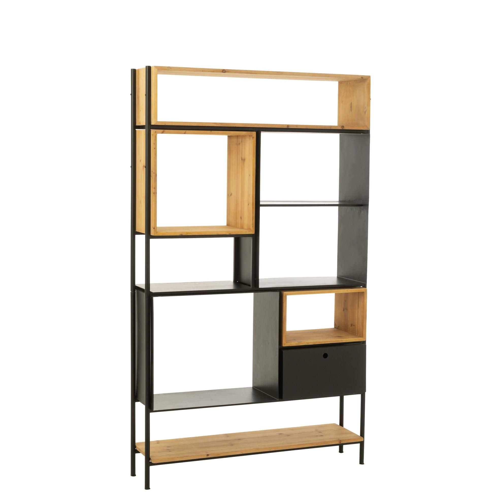 Tina Rek Sparhout/IJzer Naturel/Zwart-Kast-J-Line-shelf-tina-wood-iron-bl-nat-l-1-kast, rek-Breedte 30 Hoogte 185 Lengte 110 Gewicht 54 kg Verzameling WINTER 2023 Kleur 1 ZWART Materiaal samenstelling IJZER (60%), SPARHOUT (40%) Intrastat-code 94036010 Maximaal zitgewicht 20 kg Montage vereist Ja-5400924378080-37808-Cerasus Homestyle