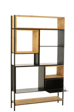 Tina Rek Sparhout/IJzer Naturel/Zwart-Kast-J-Line-shelf-tina-wood-iron-bl-nat-l-2-kast, rek-Breedte 30 Hoogte 185 Lengte 110 Gewicht 54 kg Verzameling WINTER 2023 Kleur 1 ZWART Materiaal samenstelling IJZER (60%), SPARHOUT (40%) Intrastat-code 94036010 Maximaal zitgewicht 20 kg Montage vereist Ja-5400924378080-37808-Cerasus Homestyle