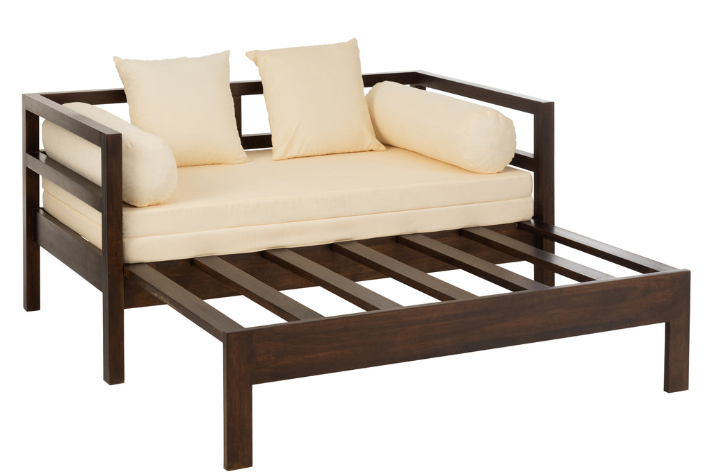 Banc/lit en manguier Conie (matelas inclus)