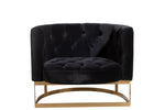 Wilson Fluewele Fauteuil-Bank-J-Line-Fluweel-Zwart-sofa-but-1c-1p-vel-met-an-gd-2-banken, Woonkamer-Wauw! Deze fauteuil is echt een must have. Dit item is in elke kamer mooi of je hem nou in de woonkamer zet of in de slaapkamer. Het is gemaakt van fluweel en metaal. Dus zoek jij nog een gaaf design? Dan is deze fauteuil iets voor jou! Inclusief fluwele kussen. Breedte 75 Hoogte 73 Lengte 90 Gewicht 24,32 kg Verzameling ZOMER 2020 Kleur 1 ZWART Kleur 2 GOUD Materiaal samenstelling ROESTVRIJ STAAL