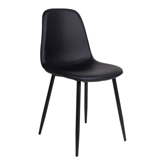 Stockholm Dining Chair - Stoel in zwart PU - set van 2-Stoel-House Nordic-stockholm-dining-chair-chair-in-black-pu-with-black-legs-hn1225-1-eetkamerstoel, stoel-Stoel in zwart PU met zwarte poten\nHN1225 Materiaal PU, staal Kleur Zwart-5713917007943-1001118-Cerasus Homestyle