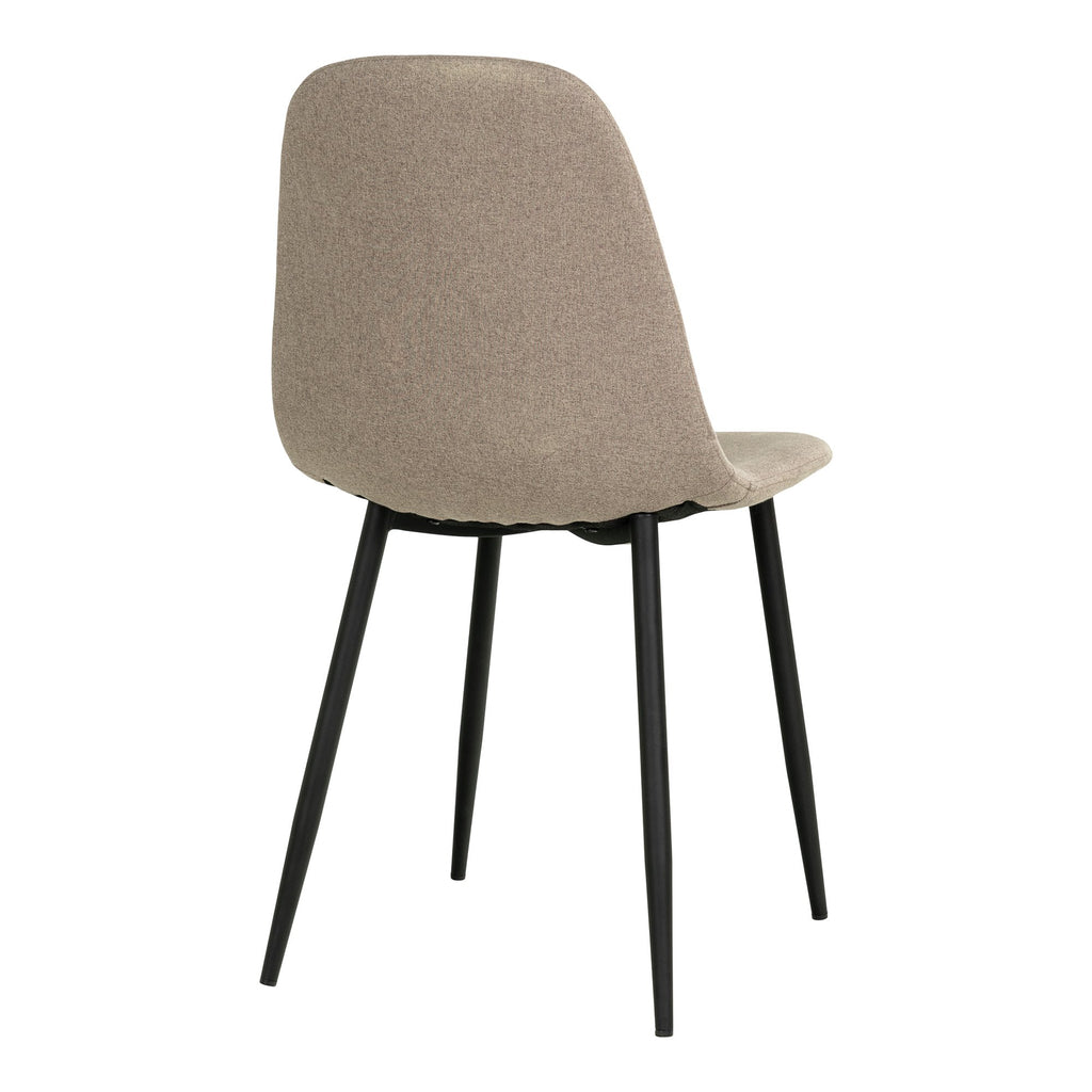 Stockholm Dining Chair - Eetkamerstoel, steen met zwarte poten, HN1231 - set van 2