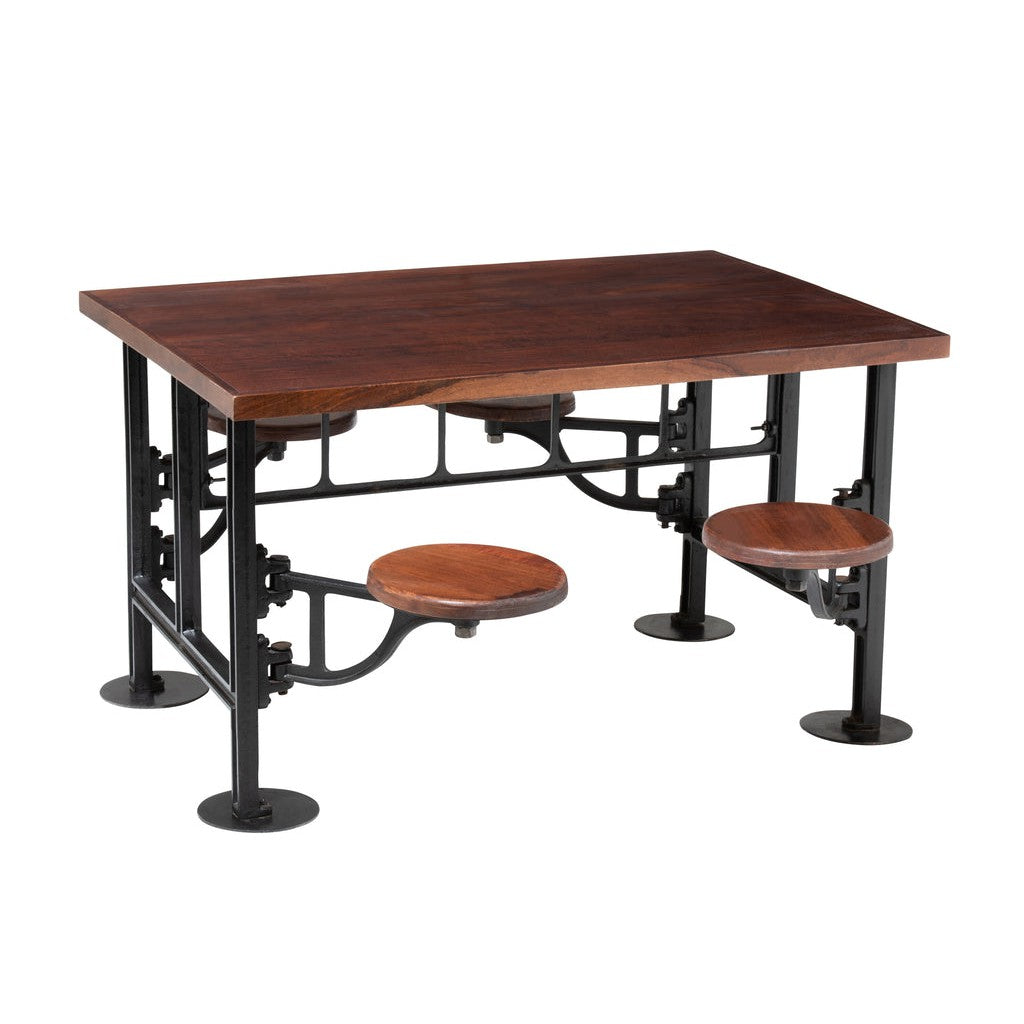 update alt-text with template Tafel+ 4 Draaistoelen Mangohout/Metaal Bruin/Zwart-J-Line-table-4-turning-chairs-mangowood-metal-brown-black-1-Tafel+ 4 Draaistoelen Mangohout/Metaal Bruin/Zwart Breedte 90 Hoogte 76 Lengte 130 Gewicht 117,5 kg Verzameling Winter 2020 Kleur Bronzen Materiaal samenstelling IJzer(65%) Maximaal zitgewicht 120-5400924055349-5534-Cerasus Homestyle