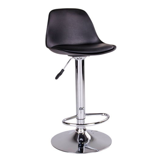 Trondheim Bar Chair - Barstoel in zwart - set van 2-Stoel-House Nordic-trondheim-bar-chair-bar-chair-in-black-with-chrome-legs-1-barstoel, stoel-Barstoel in zwart met chromen poten Materiaal PU-leer, Resistent gegoten kunststof, Rubberwood Kleur Zwart-5713917009596-1001080-Cerasus Homestyle