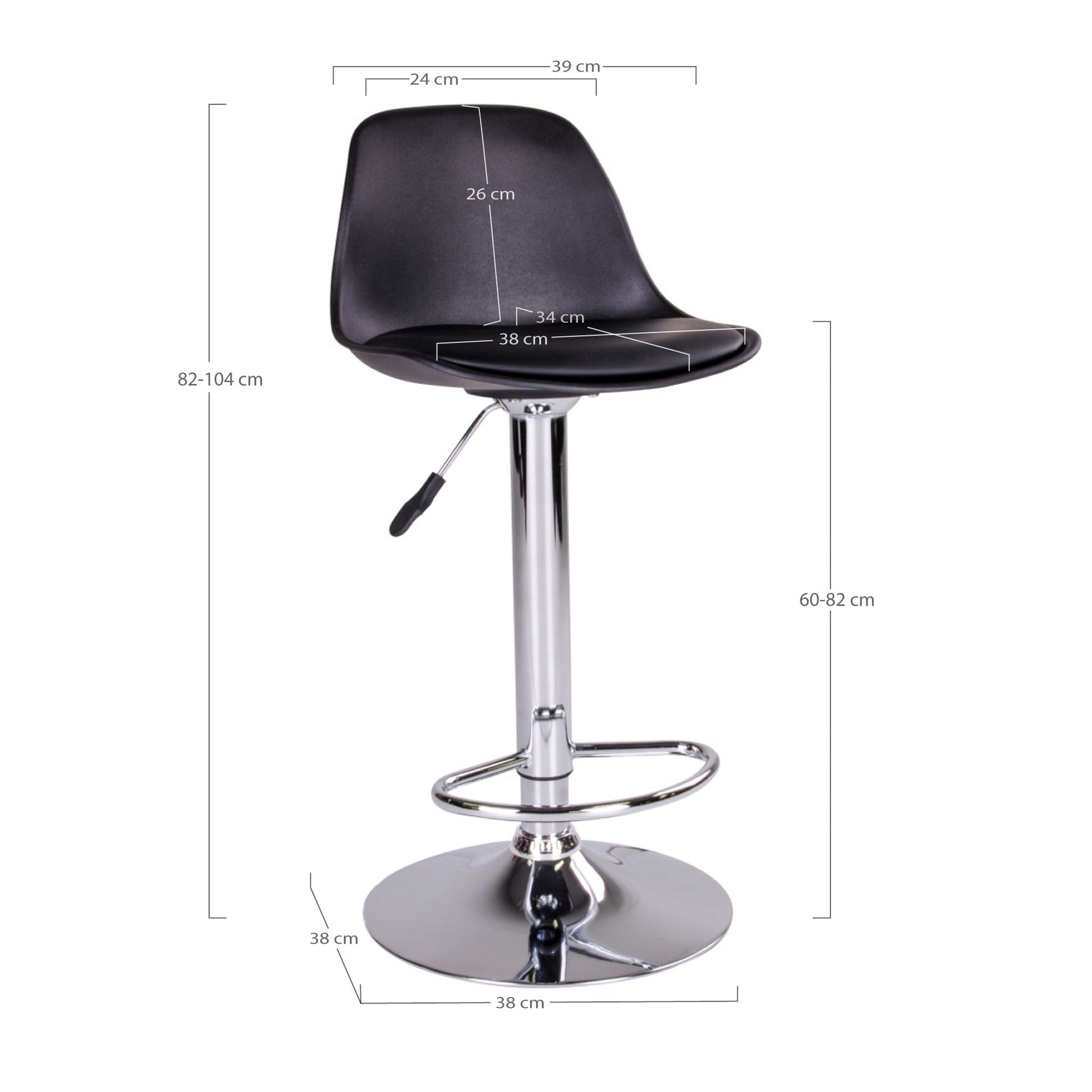 Trondheim Bar Chair - Barstoel in zwart - set van 2-Stoel-House Nordic-trondheim-bar-chair-bar-chair-in-black-with-chrome-legs-7-barstoel, stoel-Barstoel in zwart met chromen poten Materiaal PU-leer, Resistent gegoten kunststof, Rubberwood Kleur Zwart-5713917009596-1001080-Cerasus Homestyle