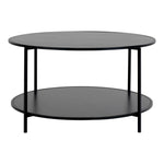 Vita Salontafel - Zwart frame en zwarte bladen-Tafel-House Nordic-vita-coffee-table-round-coffee-table-with-black-frame-and-black-tops-oe80x45-cm-3-salontafel-Ronde salontafel met zwart frame en zwarte bladen\nø80x45 cm Materiaal Staal, spaanplaat, melaminefolie Kleur Zwart-5713917018888-2101510-Cerasus Homestyle