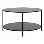 Vita Salontafel - Zwart frame en zwarte bladen-Tafel-House Nordic-vita-coffee-table-round-coffee-table-with-black-frame-and-black-tops-oe80x45-cm-4-salontafel-Ronde salontafel met zwart frame en zwarte bladen\nø80x45 cm Materiaal Staal, spaanplaat, melaminefolie Kleur Zwart-5713917018888-2101510-Cerasus Homestyle