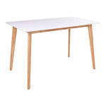 update alt-text with template Vojens Eettafel van MDF - Wit-Tafel-Vojens Spisebord-Wit-MDF-vojens-dining-table-dining-table-in-white-and-natural-120x70xh75-cm-1-eettafel, keuken, Tafel-Afmetingen: 120x70x75 cm Materiaal MDF, rubberhout Kleur Wit-5713917009619-2201030-Cerasus Homestyle