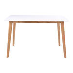 update alt-text with template Vojens Eettafel van MDF - Wit-Tafel-Vojens Spisebord-Wit-MDF-vojens-dining-table-dining-table-in-white-and-natural-120x70xh75-cm-3-eettafel, keuken, Tafel-Afmetingen: 120x70x75 cm Materiaal MDF, rubberhout Kleur Wit-5713917009619-2201030-Cerasus Homestyle
